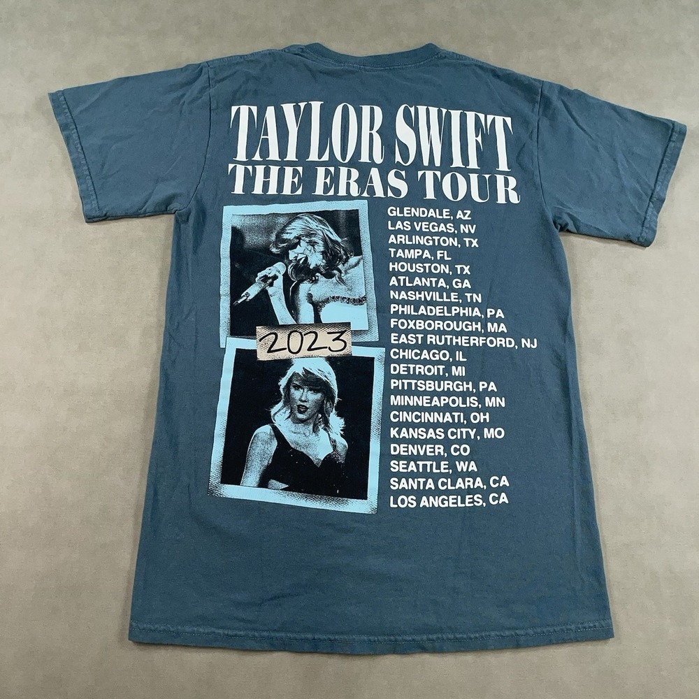 Taylor Swift Eras Concert Tour T Shirt Blue Short Sleeve Adult Size Small 2023 - Picture 2 of 9